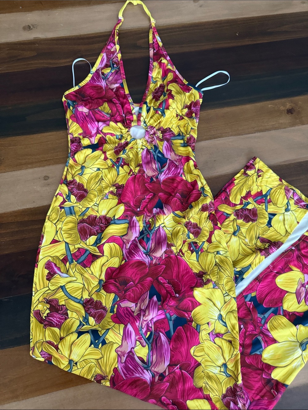 SHEIN Yellow & Pink Floral Maxi Dress - Picture 5 of 11